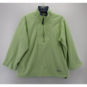 VINTAGE LL Bean Jacket Medium Fleece Cursive Logo 1/4 Zip Pullover